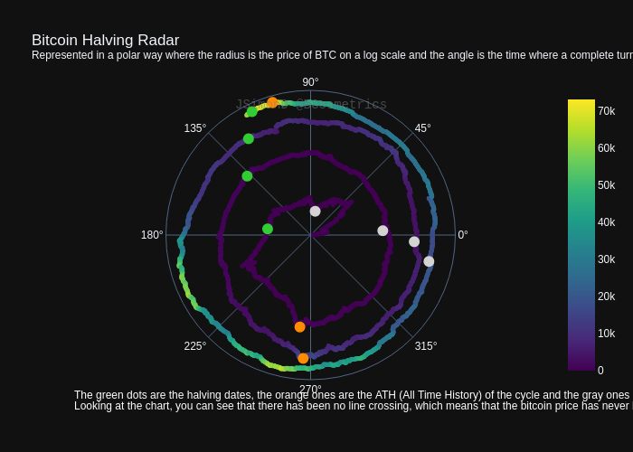 Bitcoin Price Halving Radar Chart